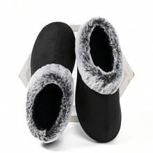 Męskie kapcie z pianki memory, kapcie do użytku wewnątrz i na zewnątrz, prezent urodzinowy/świąteczny - Czarne - Zobacz 2