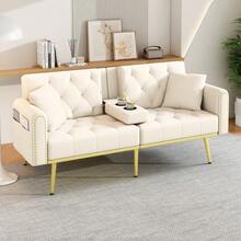 Sofas & Couches - Beige + Velvet + 2 Seat - View 4