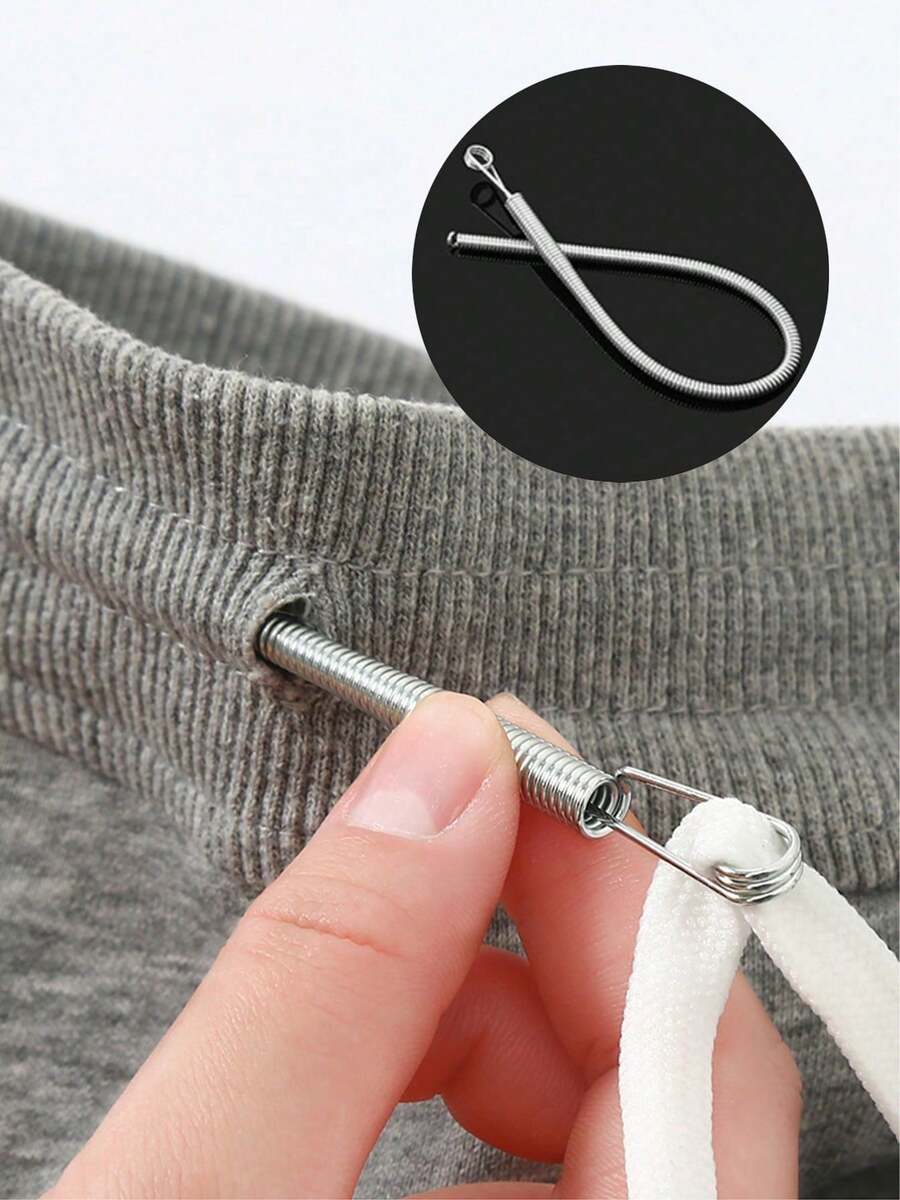 Bendable Guide Tip Drawstring Tool Multifunctional Spring Loaded Inserter For Clothing Elastic Bands Lace Ribbon Assistance Waistband Stringer DIY Helper Home Essentials Kit Christmas Gift Women Steel Spring Flexible - Bạc - Xem 1