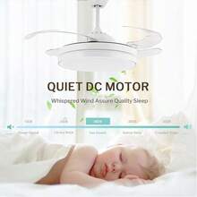 New Invisible Fan Light, Ceiling Fan Light Fixture For Home, Living Room, Dining Room, Bedroom - White - View 6