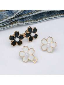 1/2 Pairs Sakura Waist Buttons, Adjustable And Removable Waist Shaping Buttons, Used To Adjust The Waistline Of Jeans Or As Clothing Accessories, No Need To Sewing Buttons. - 彩色 - 查看 6