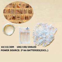 1条3/5/10/15/20米照片夹灯串，室内卧室照片装饰墙灯，婚礼装饰，儿童房墙面装饰，派对节日LED灯串，情人节装饰灯 - 黃色 - 查看 12