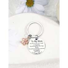 Key Chain Gift For Mom From Daughter, Best Mom, Birthday, Christmas Gift, Gift For My Mom, Mother's Day Gift, Ladies Keychain, Mom Slogan, Casual, Party, Cute, Elegant Stainless Steel Mother's Day Car Accessories Bag Charm School Goth Y2k - 銀色 - 查看 2