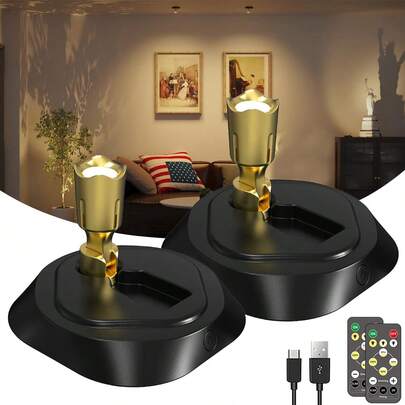 Spot Lights Indoor Led Spotlight: Rechargeable Battery Wireless Up Lights Indoor - Plants Tree Artwork Portrait Picture Display Accent Lighting For Home Decorators Homeowners Art Collectors(2 Pack)