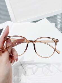 Kính gọng nhẹ, dáng oval ngoại cỡ, kiểu dáng cổ điển, thích hợp cho phong cách thời trang hàng ngày và vẻ ngoài quyến rũ, mùa thu/đông. - Nhiều màu - Xem 5