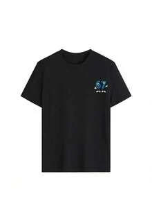 Áo thun ngắn tay in hình số hoạt hình tối giản ngộ nghĩnh dành cho bé trai, thích hợp mặc thường ngày và đi học, quần áo học sinh. - màu đen - Xem 3