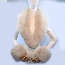 3 PiecesSet Double-Layer Fleece Lining Shawl - Soft & Comfortable, Original Design, Handmade, Faux Fur, Warm Cloak, Suitable For Bridal Gown, Winter Women Accessory - A - View 16