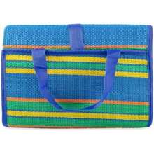 Camco - Tapete con correa, diseño de rayas, Azul y Verde, 60" x 78"(Multicolor 6'6" x 5' (Rectangular)) - Multicolor - Ver 1