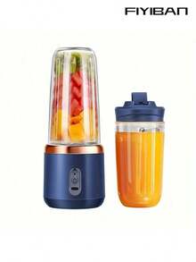 FIYIBAN 1pc Portable Mini Rechargeable Juicer Cup, Multi-Function Juice Blender, Shake Cup - Double Cup - View 13
