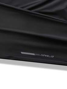 男士高弹舒适休闲裤，带拉链口袋，腰部可调节，适合夏季运动和训练，可机洗，黑色，春季款，反光细节设计。 - 黑色 - 查看 3