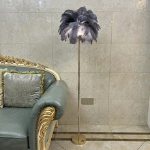 Rechargeable Feather Lamp Home Decor Light, Living Room Standing Lamp, Romantic Wedding Aisle Light, European Style + 1 Data Cable Set