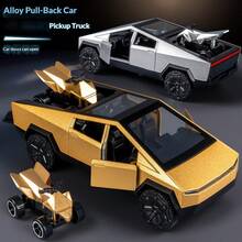 1:36 Cyberpunk Style Pickup Truck Model, Futuristic Realistic Toy Car, Collectible Alloy Model, Creative Decor For Boys, Desktop Ornament, Movable Car Model (With Mountain Bike), Birthday/Christmas/Easter/New Year Gift
