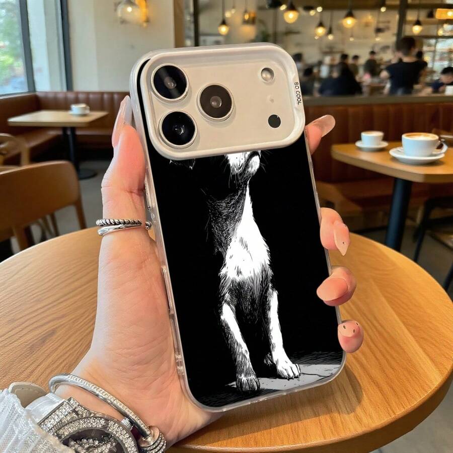 Funda de Teléfono Transparente con Estampado de Gato Blanco y Negro para 14 Pro Max 13 Pro Galaxy S23 S22 Plus Ajuste Universal para Todas las Estaciones Opción de Regalo Ideal - Plateado - Ver 1
