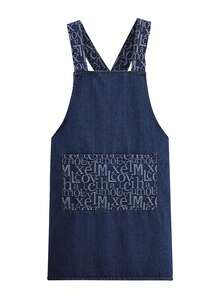Denim Apron Soft - Unisex Bib Apron With Multifunctional Tool Pocket - Blue - View 1