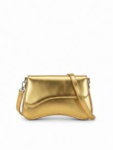 Stylish, Soft, Lightweight, High-Quality Women's Half-Moon Crossbody Bag In Various Colors. - 金色 - 查看 3
