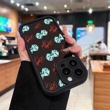 Estuche para teléfono con patrón Lucky You Dice Compatible con estuches para teléfonos   17  16 Pro Max  15 Pro Max  13 y  12 Este estuche para teléfono está hecho de material de silicona TPU duradero que brinda excelente protección contra caídas e impactos al tiempo que ofrece un agarre cómodo Es un gran regalo para familiares, amigos, seres queridos, novios/novias y para Navidad - Negro - Ver 2