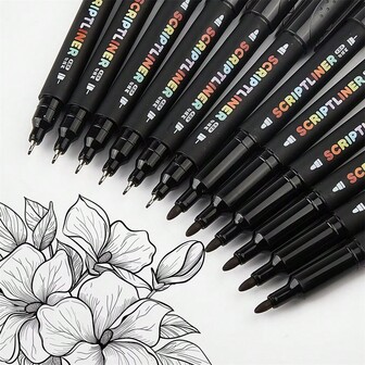 6pcs Double Headed Permanent Marker Pen Set Fine Point Waterproof Marker Thin Nib Crude Nib 0.5mm-2mm Fine Colorful