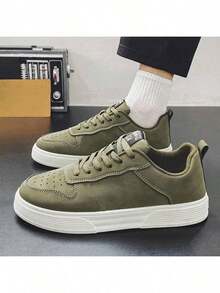 (Fällt klein aus) Herren Mode einfarbige Skaterschuhe, bequeme rutschfeste Lässig Schnürschuhe mit dicker Sohle, geeignet für Outdoor-Aktivitäten von Männern. Größe 39-48 (wählen Sie nach Innensohlen-Länge aus)