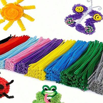 100 piezas Palitos de limpieza esponjosos, palitos suaves y mullidos adecuados para ramos de flores DIY, arreglos florales, proyectos de arte escolar, decoraciones de fiestas, graduaciones, bodas, regalos de cumpleaños, Día de la Madre, Navidad y otras manualidades DIY para días festivos