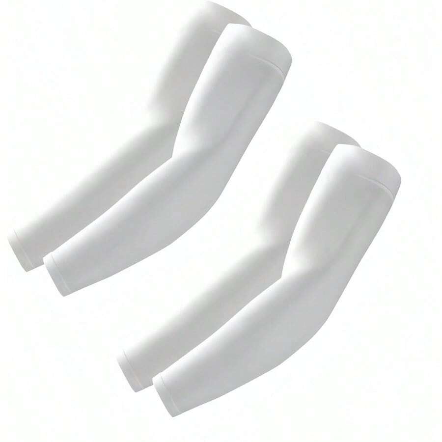 Arm Sleeves Cooling UV Sun Protection Sports Compression For Men/Women - 2 雙 - 2 隻白色 - 查看 1