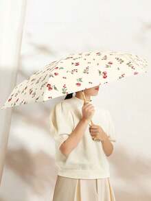Parapluie pliable compact, mini parapluie de poche imperméable et portable pour le voyage, parasol de protection solaire pour dames bloquant les UV, parapluie à double usage, ultra-léger pliant en 5 sections, mini parapluie de voyage, parapluie compact et portable pour les jours ensoleillés et pluvieux, pare-soleil résistant au vent, protection UV à 99%, unisexe - Multicolore - Voir 1