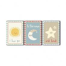 Sun Moon Stars Wall Art Set Of 3 Prints, Gender Neutral Wall Art, Celestial Room Decor, Minimalist Poster Room Artwork, Home Decor Living Room, Wall Decor, No Frame - Multicolor - View 7