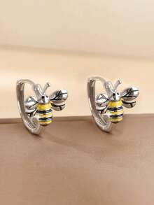 1 par de pendientes lindos de abeja, adecuados como regalo para mujeres para asistir a fiestas, compromisos, aniversarios, el Día de San Valentín y otras ocasiones - 1# - Ver 11