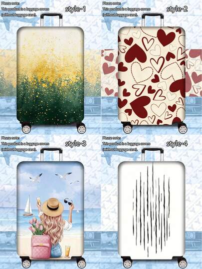 1 st. 300 g/m² tryckt rese-/affärsfodral är perfekt för affärsresor, sommarsemester, skolstart och incheckat bagage. Tillverkat av reptålig och hållbar polyester, unisex, ett prisvärt resetillbehör, lätt att handtvätta och kan enkelt rengöras. Ett viktigt tillbehör för utomhussemestrar och resor (lämplig för resväskor på 20–28 tum).