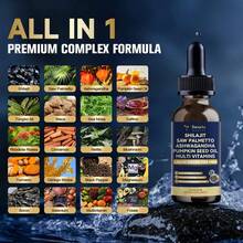TOTARIA Shilajit Liquid Drops With Saw Palmetto,Ashwagandha,Pumpkin Seed Oil,Sea Moss,Multivitamin - Shilajit For Men - Support Prostate Health & Hair,Energy & Lmmune Function - 2FL - Pineapple Flavor - 鳳梨 - 查看 2