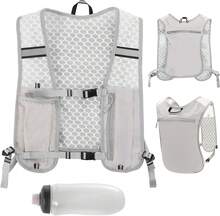 KIKIGOAL Chaleco de Hidratación para Correr , Mochila de hidratacion Ciclismo, Mochila de Agua Ajustable, Ideal para Running, Montar en Bicicleta y Hacer Senderismo. - Gris - Ver 1