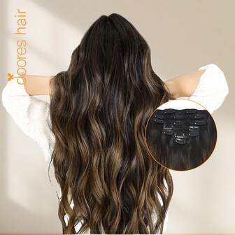 DOORES 7PCS Clip In Hair Extensions 100% Real Human Hair 14-24 Inch 115g, Remy Extensions For Clip In Human Hair With Invisible Straight & Thick Silky Weft, Volumizing Straight Hair That Is Natural & Soft, Long Hair Clip Ins For Thinning Hairs For Women And Men Winter Christmas Cosplay/Campus / Date Night