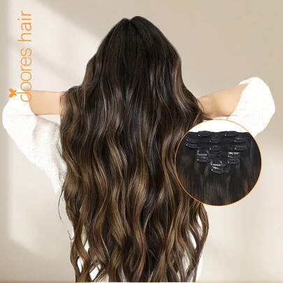 KAPILAR 7 ADET Klipsli Saç Ekstansiyonları %100 Gerçek İnsan Saçı 14-24 İnç 115 g, Görünmez Düz ve Kalın İpeksi Dokuma ile Klipsli İnsan Saçı İçin Remy Ekstansiyonlar, Doğal ve Yumuşak Hacim Veren Düz Saçlar, Kadınlar ve Erkekler İçin Seyrek Saçlar İçin Uzun Saç Klipsleri Kış Noel Cosplay/Kampüs/Randevu Gecesi