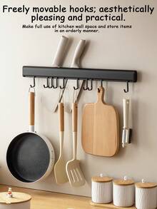 1 قطعة رف، خطاف مطبخ بدون ثقب، رف سهل التركيب، حامل كشط وملعقة، خطاف معطف، للحمام وباب المرحاض، حل تخزين أدوات المطبخ الصغيرة، رف تخزين وتنظيم المطبخ. - متعدد الألوان - مشاهدة 5