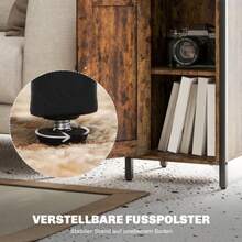 HOMCOM Side Table, Industrial Design Coffee Table With Adjustable Shelf, For Living Room Or Bedroom, 34 X 30 X 80 Cm, Rustic Brown - Maroon - View 7