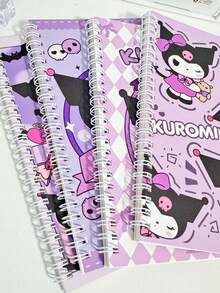 Sanrio 1/4 Kuromi A5 Spiral Notebook - Cute Cartoon Design, Matte Surface, Minimalist Office Diary, Suitable For Daily Use And Back To School Supplies (Partial Quantity Random) - Multicolor - View 7