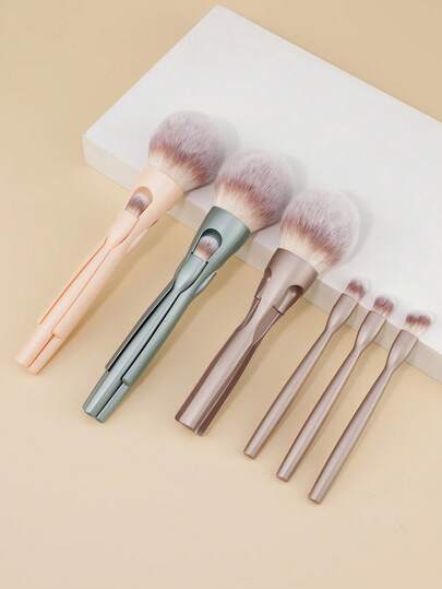 2pcs/Set Concealer Makeup Brush, Double-Ended Stippling Brush, Suitable For Liquid, Powder, Cream Cosmetics Face Makeup