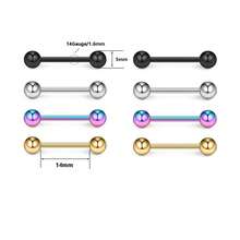 ADYJELY 2/8pcs 14G Tongue Rings 12mm-38mm G23 Titanium Hypoallergenic Nipple Nail Barbell Straight Industrial Earring ﻿18K Gold Plated Cartilage Bars With 5mm Balls Body Piercing Jewelry For Women Men - N002 - View 37