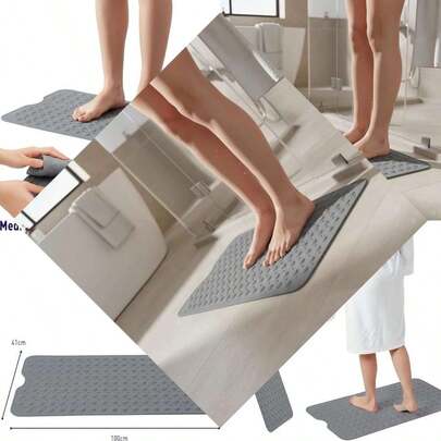 Bluelander Tapete de Baño 100 * 41 cm, Tapete Antideslizante para Baño con Ventosas, Alfombra de Baño Segura, Masaje de Pies, Accesorios para Baño