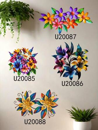 1 pezzo (20-60cm), Decorazione da parete floreale in metallo colorato, stile boho artistico, grappoli di fiori vibranti e dettagliati, ideale per gli amanti dello stile boho e della decorazione per la casa, tema floreale boho - perfetto per Ognissanti/Natale/Festa dei bambini, feste in casa/progetti fai-da-te/riscaldamento della casa, soggiorno/camera da letto/studio/balcone, primavera/estate, decorazione appesa.