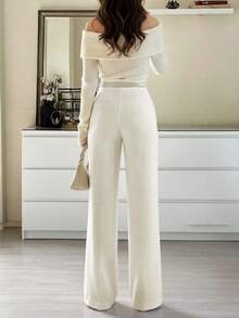 Quần ống đứng cạp cao màu trắng SMILE CHIC 2026 hàng mới về mùa hè, kiểu dáng tối giản, phù hợp cho đi làm và mặc hàng ngày (không kèm thắt lưng) Mùa xuân - trắng - Xem 6