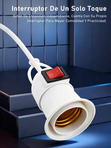 Extensión Con Socket Para Foco 5 Metros(no contenido focos), cable portátil resistente para lámpara, extensión eléctrica para foco, accesorio hogar eventos, enchufe largo para iluminación - 1 Pieza - Ver 6