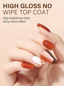 TOMICCA 15ml 1pc Clear Top Coat ,Soak Off LED/UV,Long-Lasting And Quick-Drying Gel Nail Polish ,For Nail Art, For Home Salon Nail Art DIY Or Gifts For Women - 無色 - 查看 4