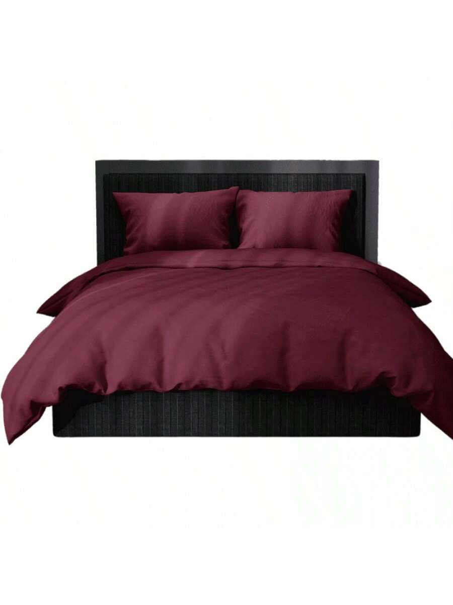 Kit de funda nórdica monocromática GB Color Rojo Vino de alta durabilidad de 220cm*220cm