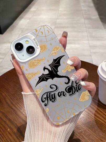 Fly Or Die Dragon Mobilskal - Gotiskt Molnmåne Mönster Genomskinligt Skyddsfodral