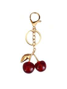 1pc Cherry Pendant, New Arrival Big Cherry Shaped Pendant, Keychain Pendant,Glitter Cherry Charm Keychain With Clip Bag, Sparkling Resin & Metal Accessory Purses And Bags Women,Cute Cherry Bag Pendant,Fashionable Embellishment, Exquisite Decoration Of Your Daily Life,Gifts Women And Girls - Red 2 - View 2