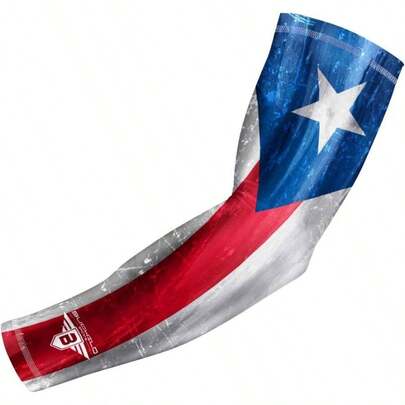 Manga de compresin para brazo, tallas para jvenes y adultos, diseo de banderas, multiusos, unisex, Puerto Rico, Youth Large  1 Arm Sleeve