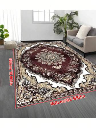 1 st. mönstrad matta i bohemisk stil, vintagetryck, löpare i matsal, barmatta, dörröppningsmatta i kök, mjuk korridormatta, polyester, maskintvättbar