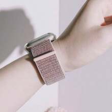 1 New Grey Pink Nylon Strap Compatible With Apple Watch Strap Suitable For 38mm 40mm 41mm 42mm 44mm 45mm 46mm 49mm Women's Fashion Bracelet Suitable For UltraS10/S11/9/8/7/6/5/4/3/1 Smart Wristband (Excluding Watch) Best Gift For Girlfriends And Friends Birthday, Valentine's Day, Christmas, New Year, Mother's Day, Thanksgiving And Other Best Gifts Suitable For Daily Wear, Gatherings, Etc - Gray Pink - View 7