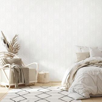 1 Rolls Thickened PVC Waterproof Peel And Stick Wallpaper, 3D Texture Self-Adhesive Minimalist Striped Circle Pattern Home Decoration Wallpaper With Soft White Texture Detail For Dormitory Cabinet Renovation Drawer Liner, DIY Furniture Bedroom Living Room Decoration Self-Adhesive Wallpaper