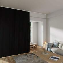 Room Divider Curtains Total Blackout Privacy Curtain Panel Room Thermal Insulated Noise Reduction Curtains For Bedroom Window Living Room Ceiling Track Curtain W 8.3 Ft * H 7 Ft Black - 黑色 - 查看 6